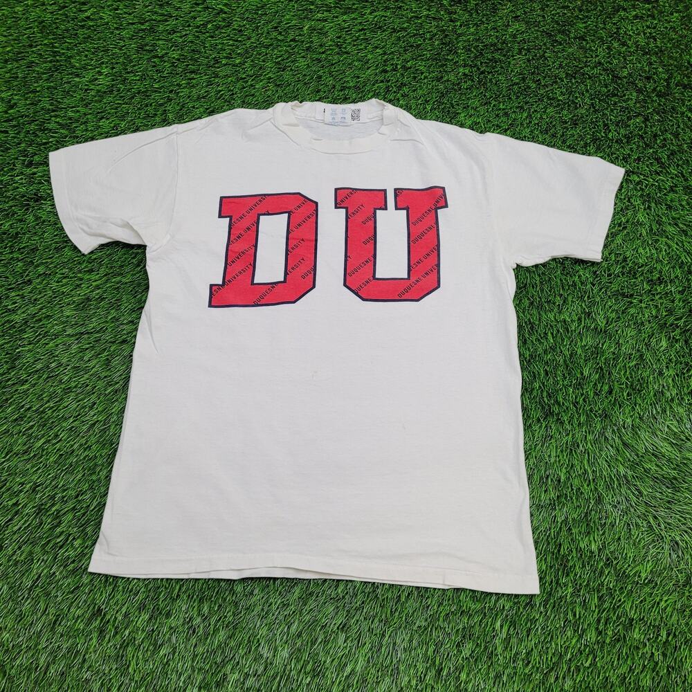 Vintage 90s Duquesne University Shirt S/M 20x25 Champion USA